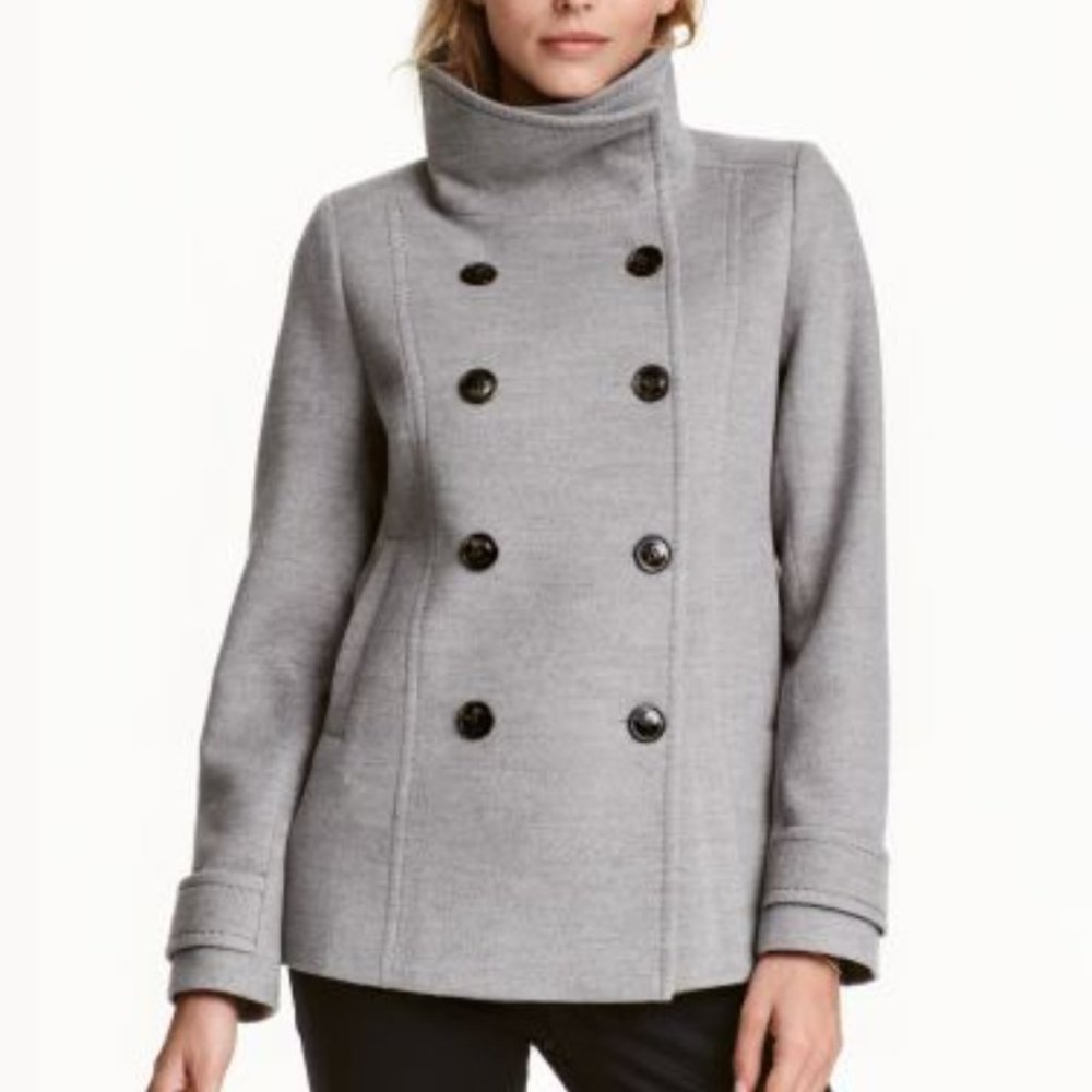 H&M Grey Double Breasted Jacket
